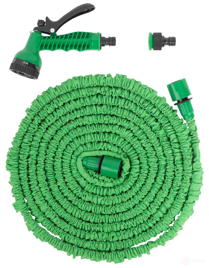 Watering kit (5-15 m stretchable hose and Watering gun, 7 modes)