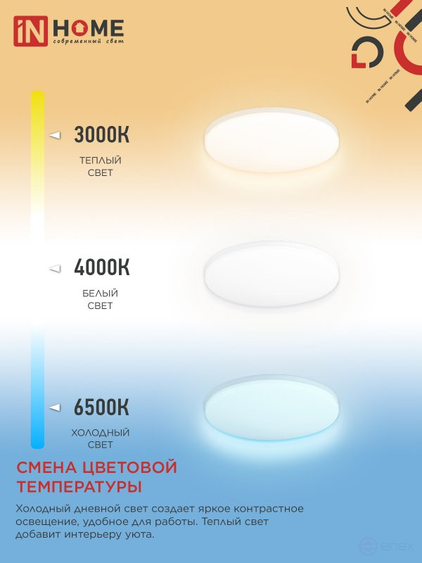 LED Lamp NEO SIMPLE-125RC-WH 125W 230V 3000-6500K 10000Lm 460x67mm with remote control White IN HOME