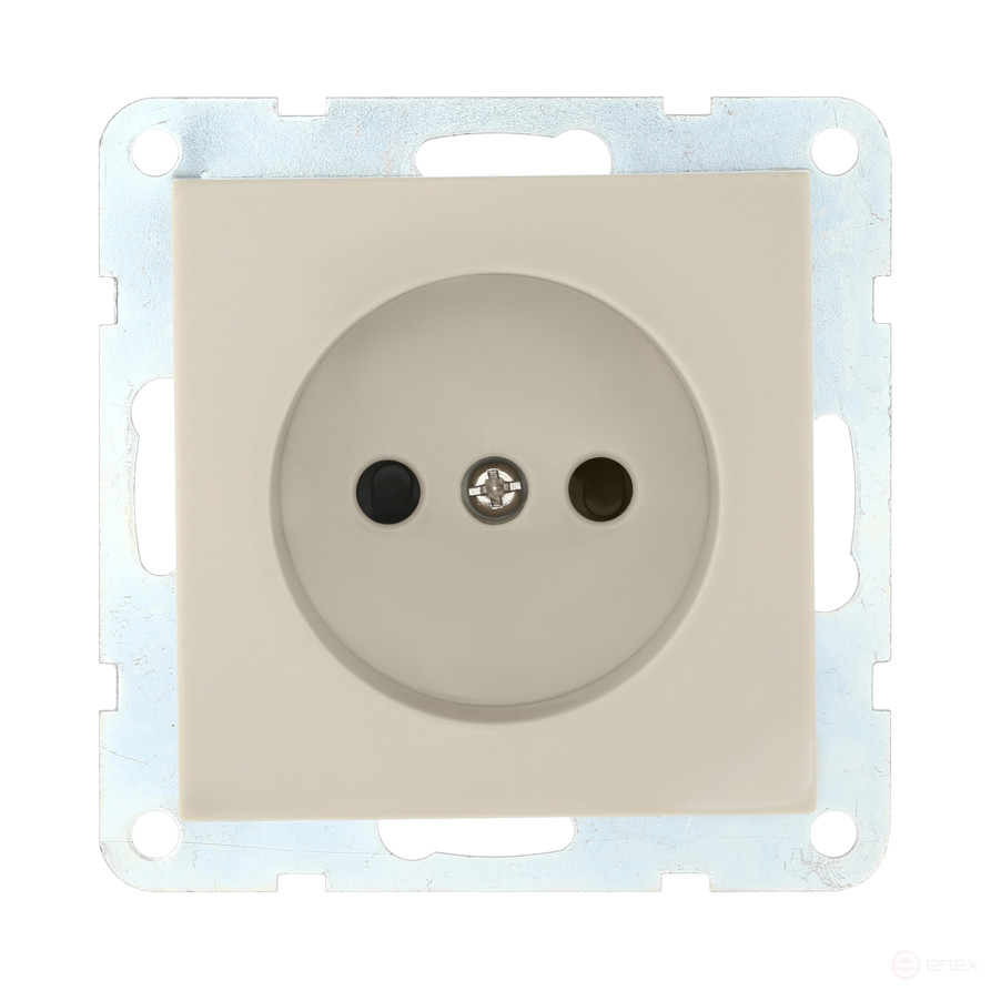 Socket without s/c, with blinds (beige) LK60