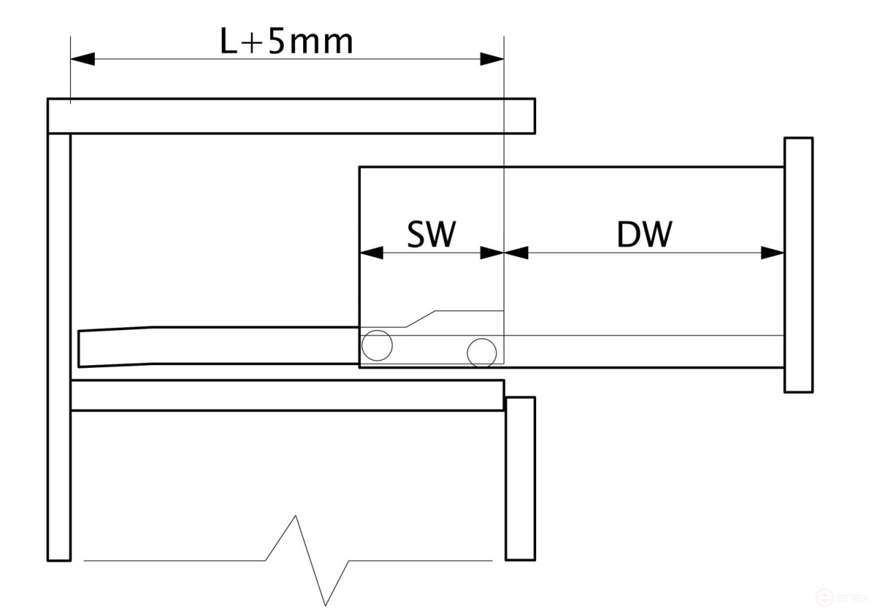 Направляющая роликовая L-350 0,8мм AKS белая