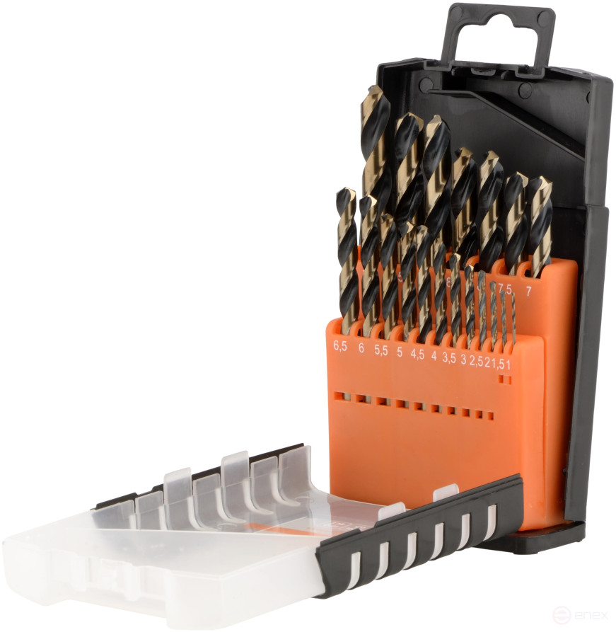 Набор сверл по металлу Р6М5К5 1,0-10мм (19шт.пласт/ф) АвтоDело PRO (40819)