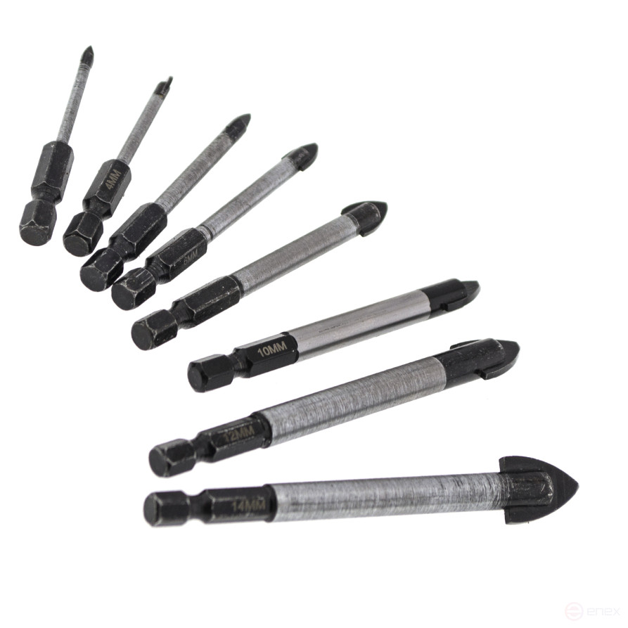 Tile and glass drill bit 12 mm, HEX, Cheglock (500/1000)