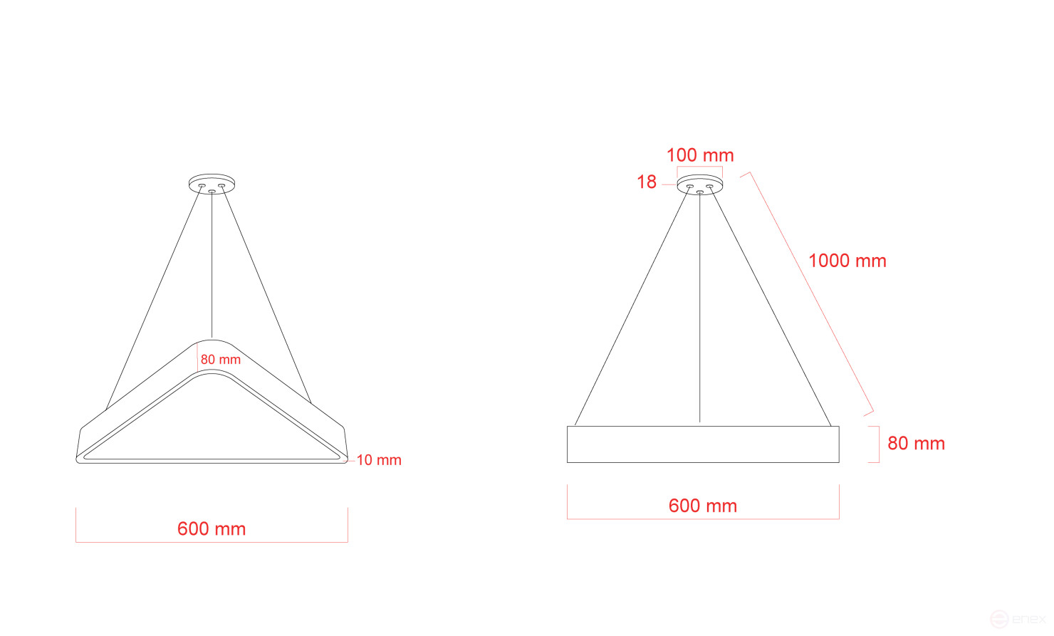 Светильник LED ЭРА Geometria SPO-151-W-40K-030 Delta 30Вт 4000К 3000Лм IP40 600*80 белый подвесной драйвер внутри
