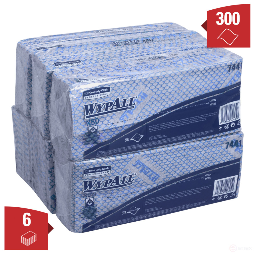 Waipol X50, blue, 1 layer, 6x50l. (6 packs x 50 sheets)