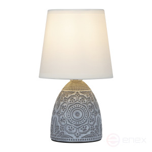 D7045-502 Настольная лампа Rivoli Debora D7045-502 1 * Е14 40 Вт керамика синяя с абажуром
