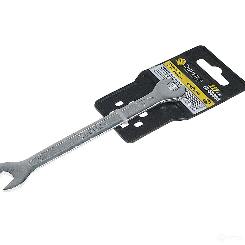 Horn wrench 8x9mm ER-50809 (Chrome vanadium) on holder PRO EUREKA 1/25/300