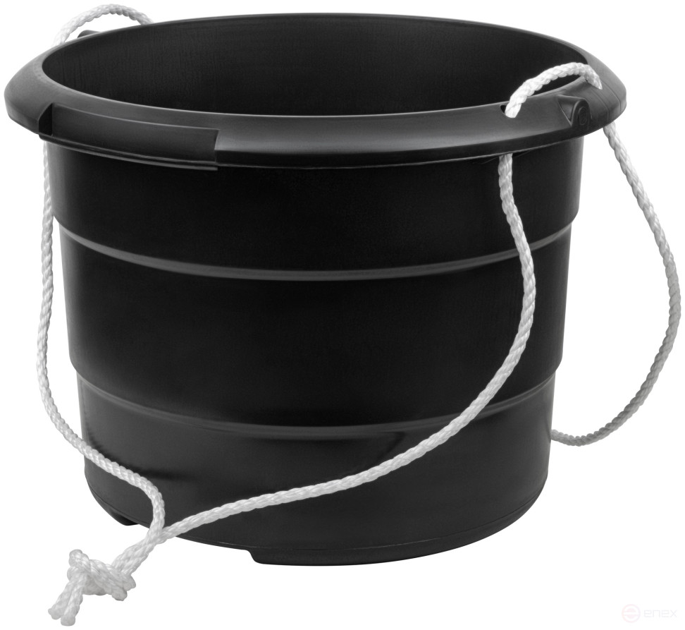 Plastic construction bucket for carrying mortar, reinforced walls, rope handles 40 l