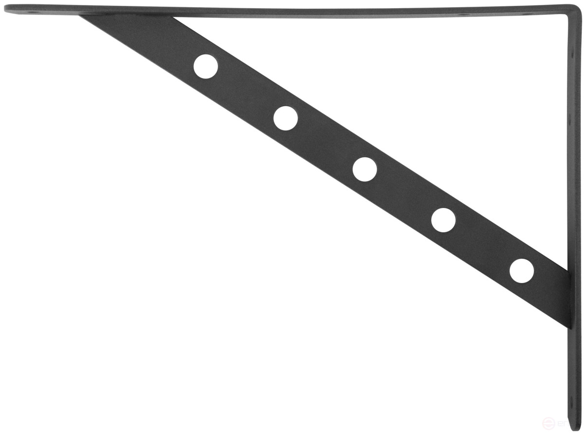 Уголок-кронштейн усиленный черный 300х225 мм