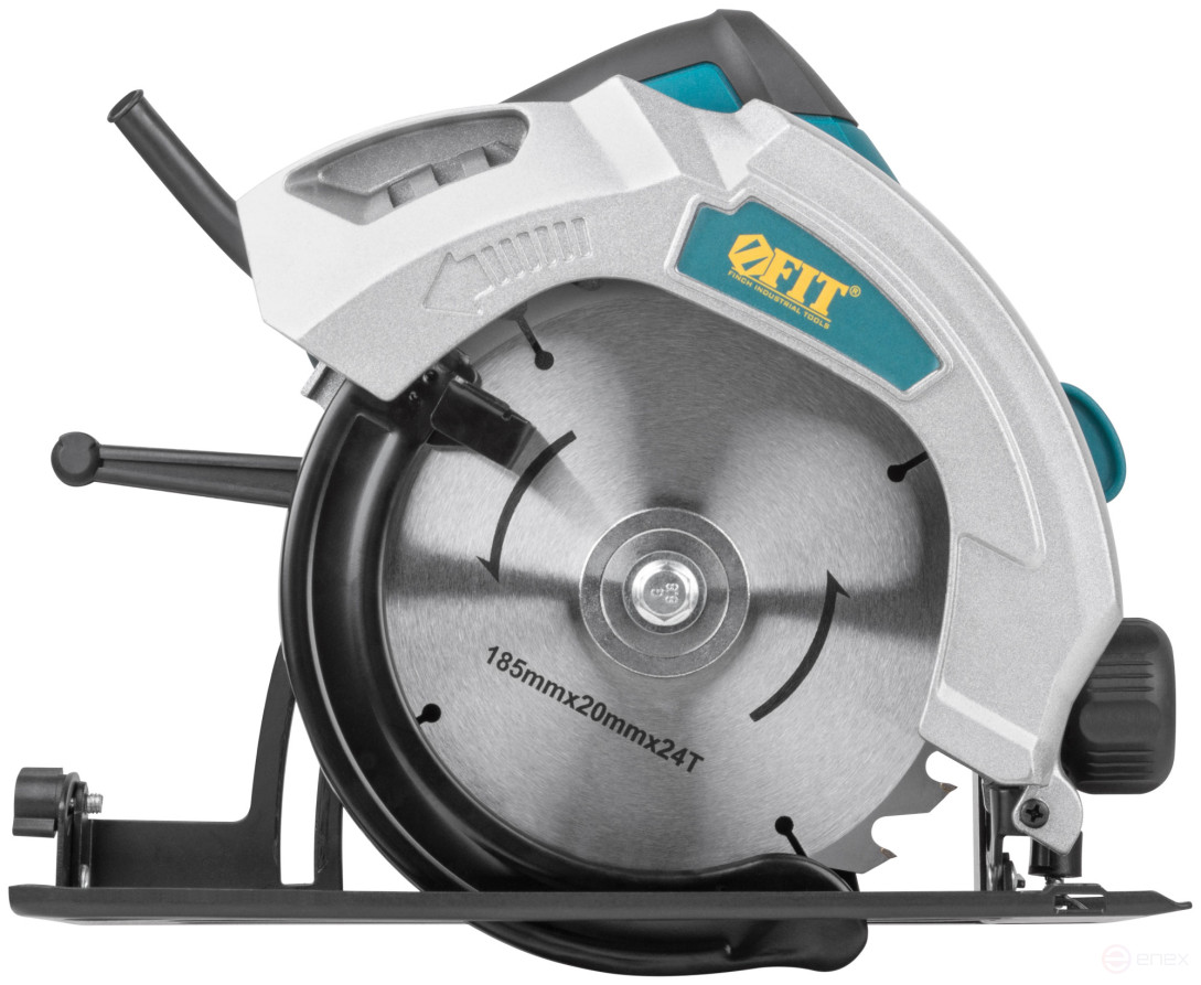 Пила дисковая 1300 Вт; 4500 об/мин; 185/20 мм; 4,4 кг; жел. опора; рез. накл.; блок шпинд.; коробка
