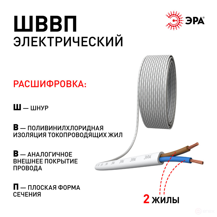 SHP2-0.75-20B Wire ERA SHVVP 2x0.75 mm2 20m white