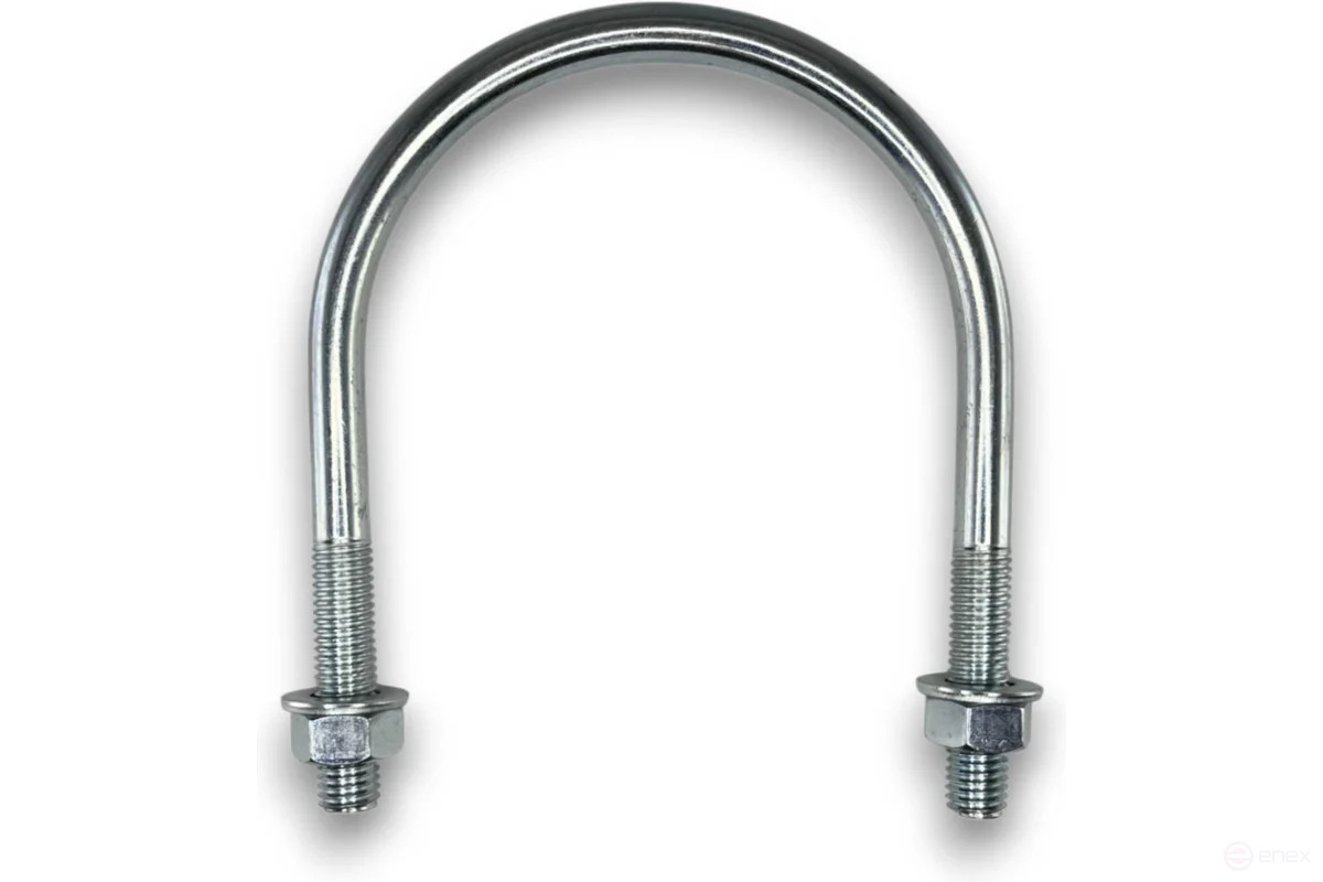 Керн Комплект хомут U образный гост 24137-80 м12х95 + 2 гайки + 2шайбы. Оцинкованный. 5 комплектов RKU00120952005