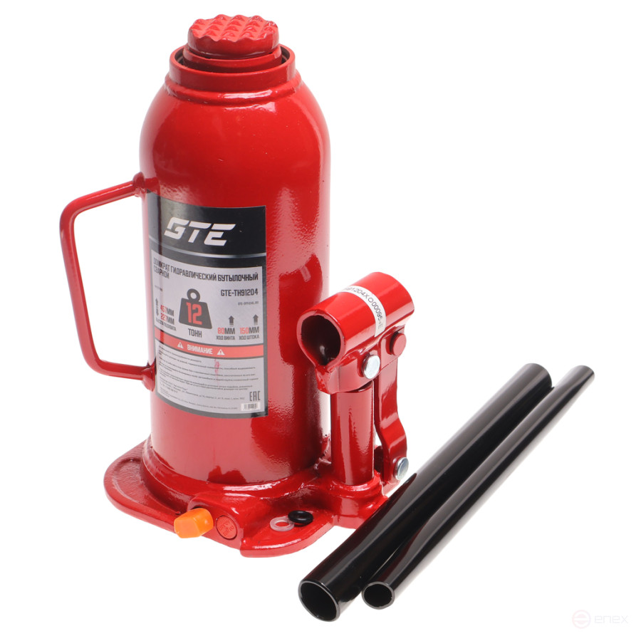Домкрат бутылочный 12т 227-457мм GTE