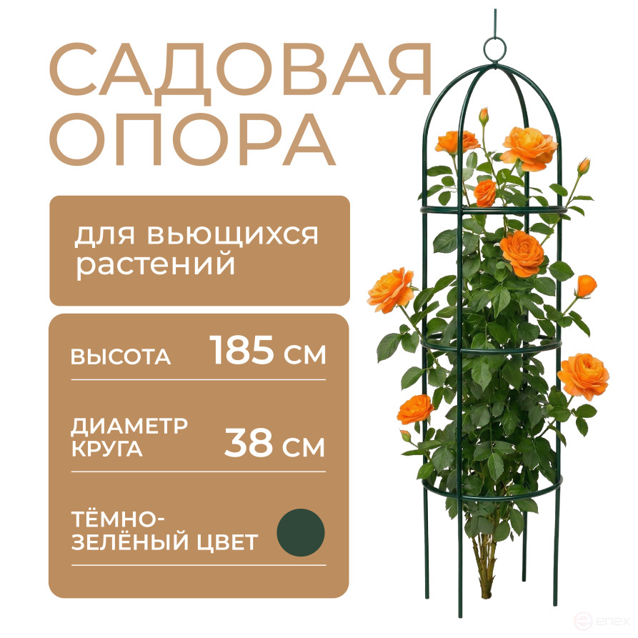 Geoplastboard support for roses, collapsible, height 185cm, metal
