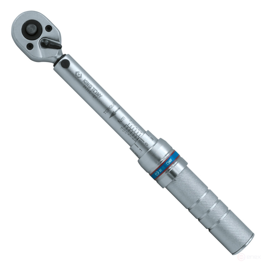 Динамометрический ключ 3/8", 3-15 Нм, "COMPACT", для левой и правой резьбы, футляр KING TONY 3436C-1DF