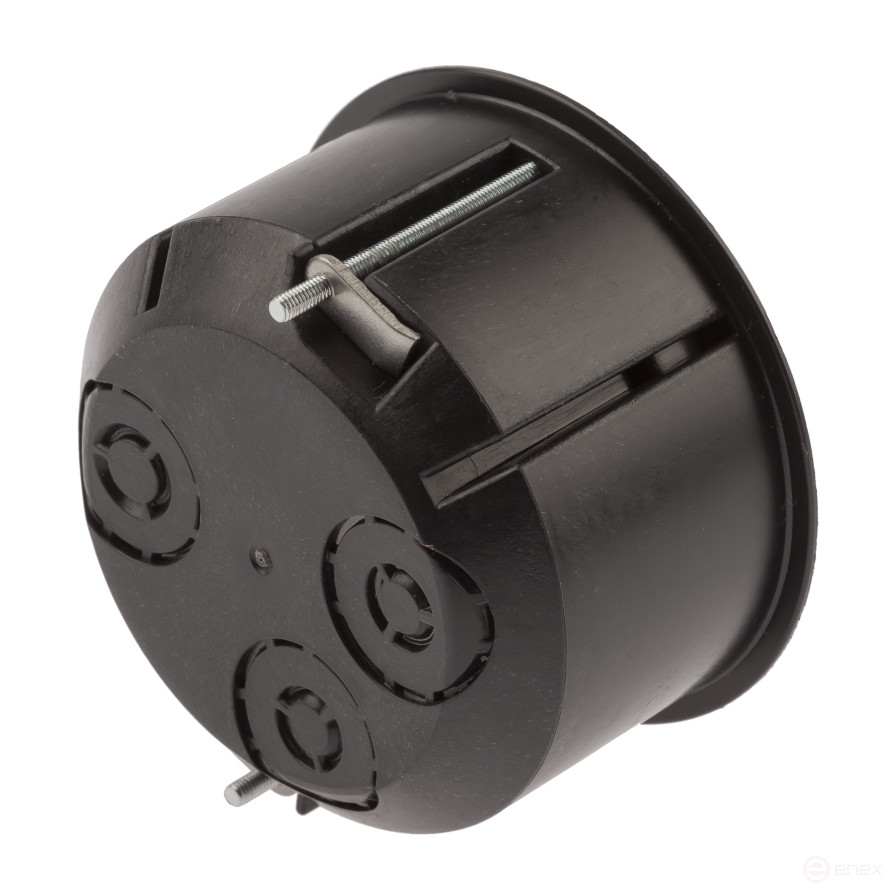 Коробка установочная ЭРА KUP-73-45-m-black черная 73х45мм для полых стен саморезы металлические лапки IP20