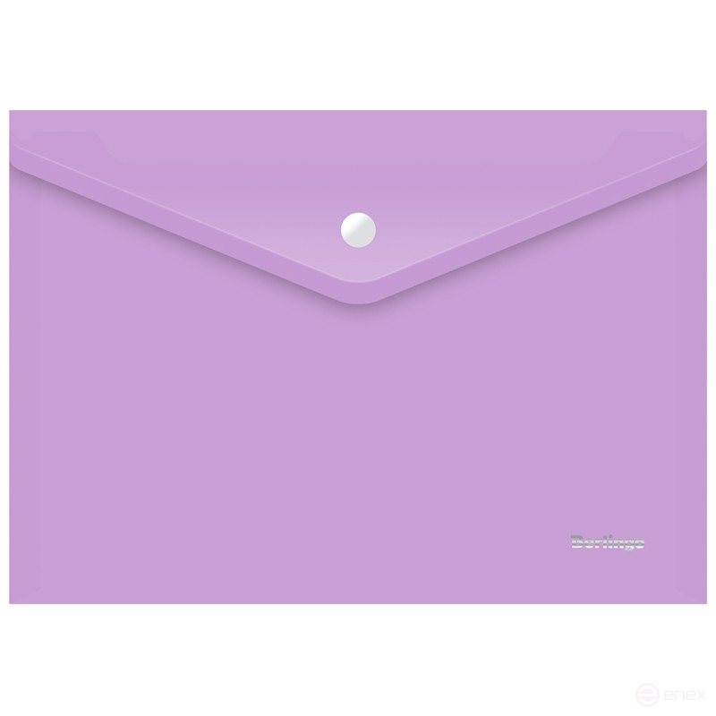 Папка-конверт на кнопке Berlingo "Starlight" А4, 180 мкм, прозрачная фиолетовая, индив. ШК