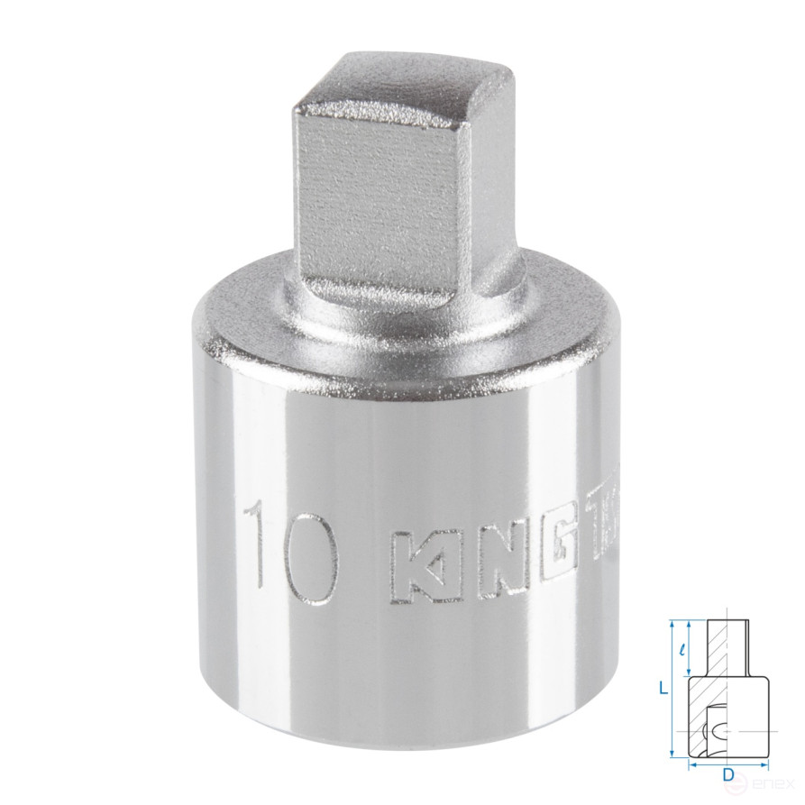 Socket 1/2", 10 mm, four-sided KING TONY 401410M