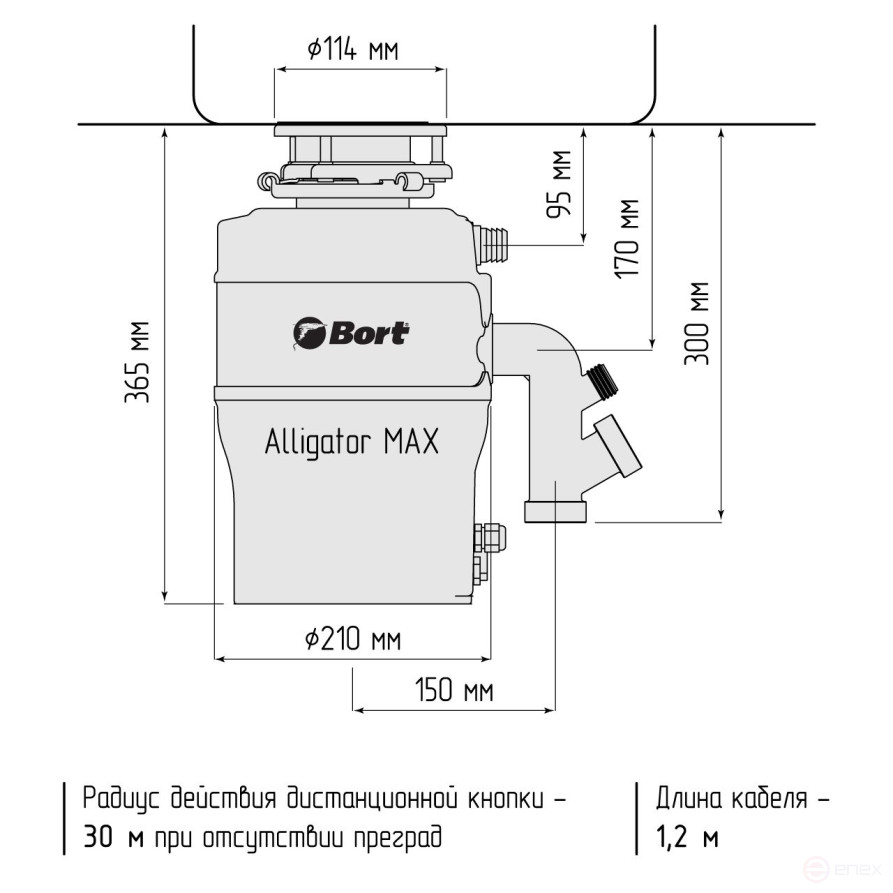 BORT Alligator Max Food Waste Shredder