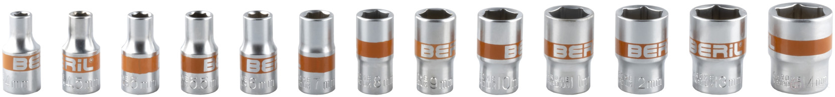 Set of socket heads 46pr. 1/4 DR BERIL