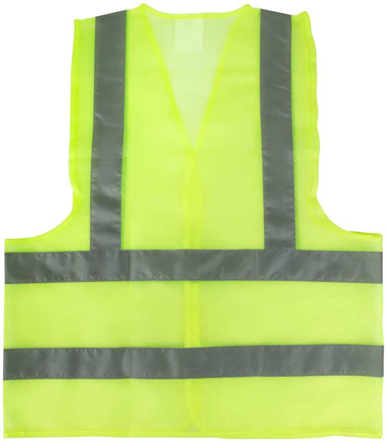 Yellow signal vest, 2 horizontal and 2 vertical stripes, 60 gr., size XXL