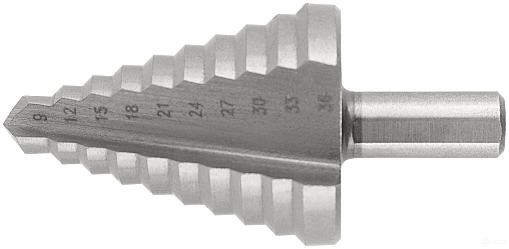 HSS step drill for metal, 10 steps, 9-36 mm
