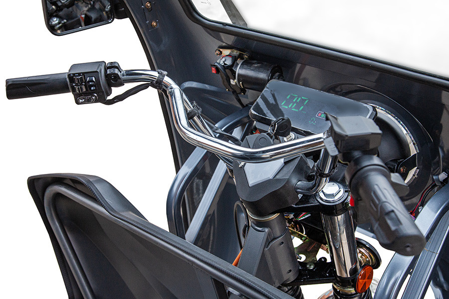 Грузовой электрический трицикл Rutrike D5 КАБИНА гидравлика 1700 60V1200W, черный-матовый