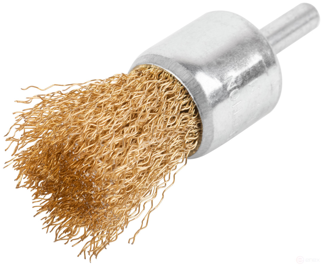 Щетка для дрели, тип "Чашка", латун. витая проволока 0,3 мм, 25 мм, блистер, CUTOP Profi