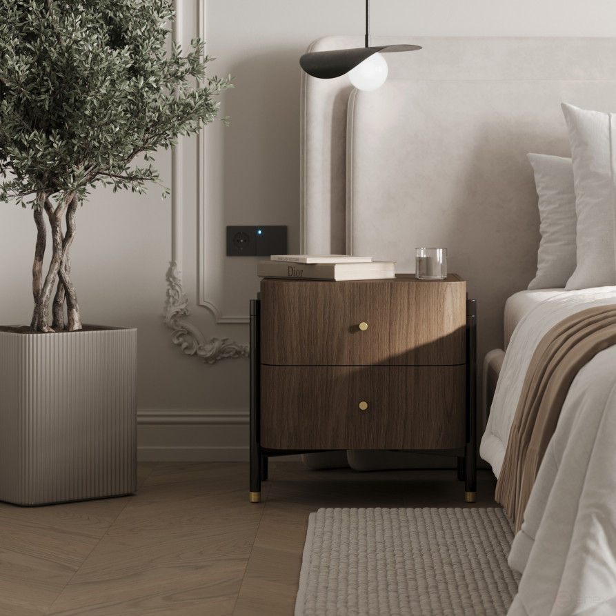 Ручка меб. кнопка мет. BELL матовый хром, AKS