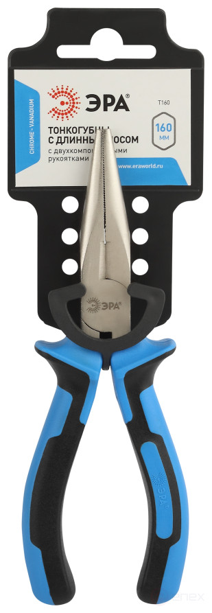 T160 Тонкогубцы ЭРА 160 мм с длинным носом двухкомпонентные рукоятки
