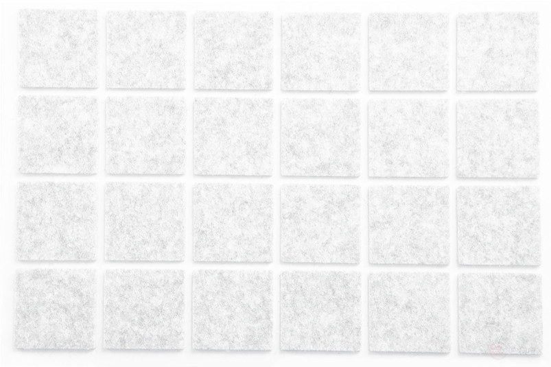 Подкладка самоприлипающая фетровая 25х25мм (1лист-36шт) белая AKS