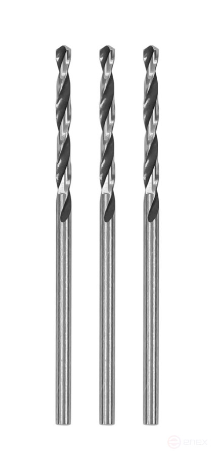 Drill bit for metal HSS F2.0 mm, 3 pieces, blister