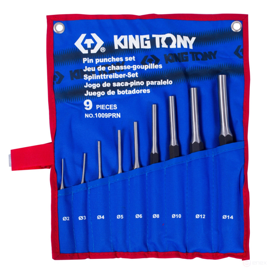 Set of gouges, tetrone case, 9 pieces KING TONY 1009PRN