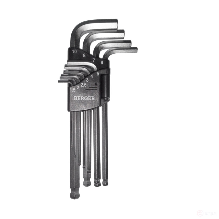 Набор ключей шестигранных 10 предметов BERGER (BG 2291)