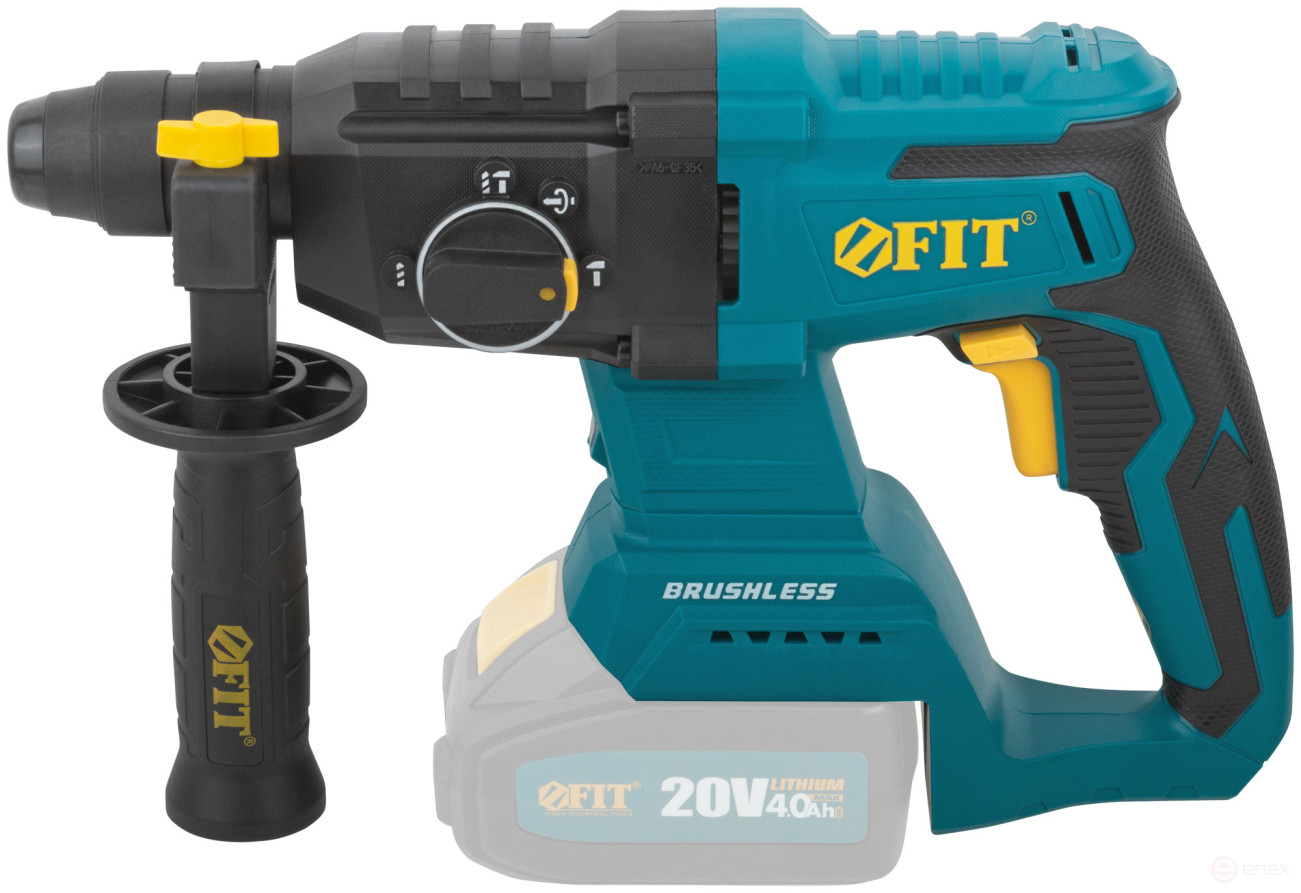 Rotary hammer mounting acc. 20 V; 0-1150 rpm; 0-5200 rpm; 3 J; 3 dir.; SDS-PLUS; brushless; reverse; cut. tilt, without BATTERY; box