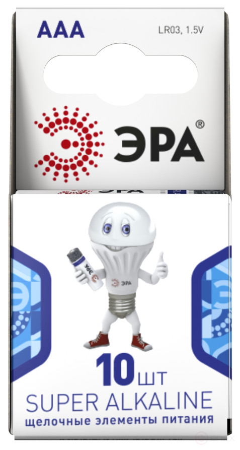Батарейки ЭРА LR03-10BL компактный SUPER Alkaline