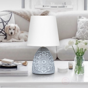 D7045-502 Настольная лампа Rivoli Debora D7045-502 1 * Е14 40 Вт керамика синяя с абажуром