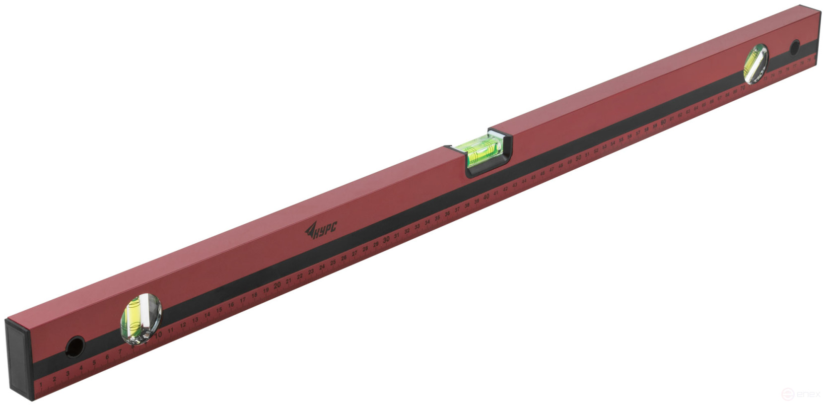 Optima level, 3 eyes, red body, milled working face, 800 mm scale