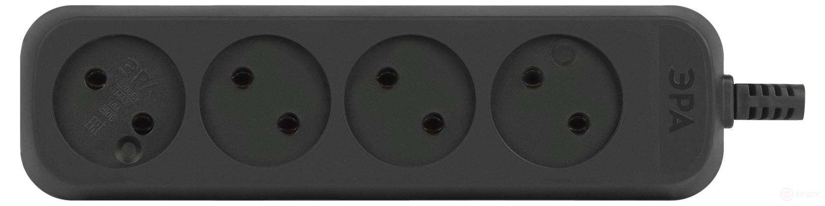 ERA KX-4-B block 4 sockets without grounding black