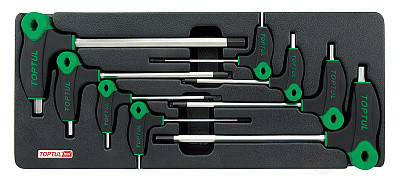 Набор шестигранных отверток с L-образной ручкой 2-10 мм, 8 предметов в ложементе TOPTUL GAAT0814