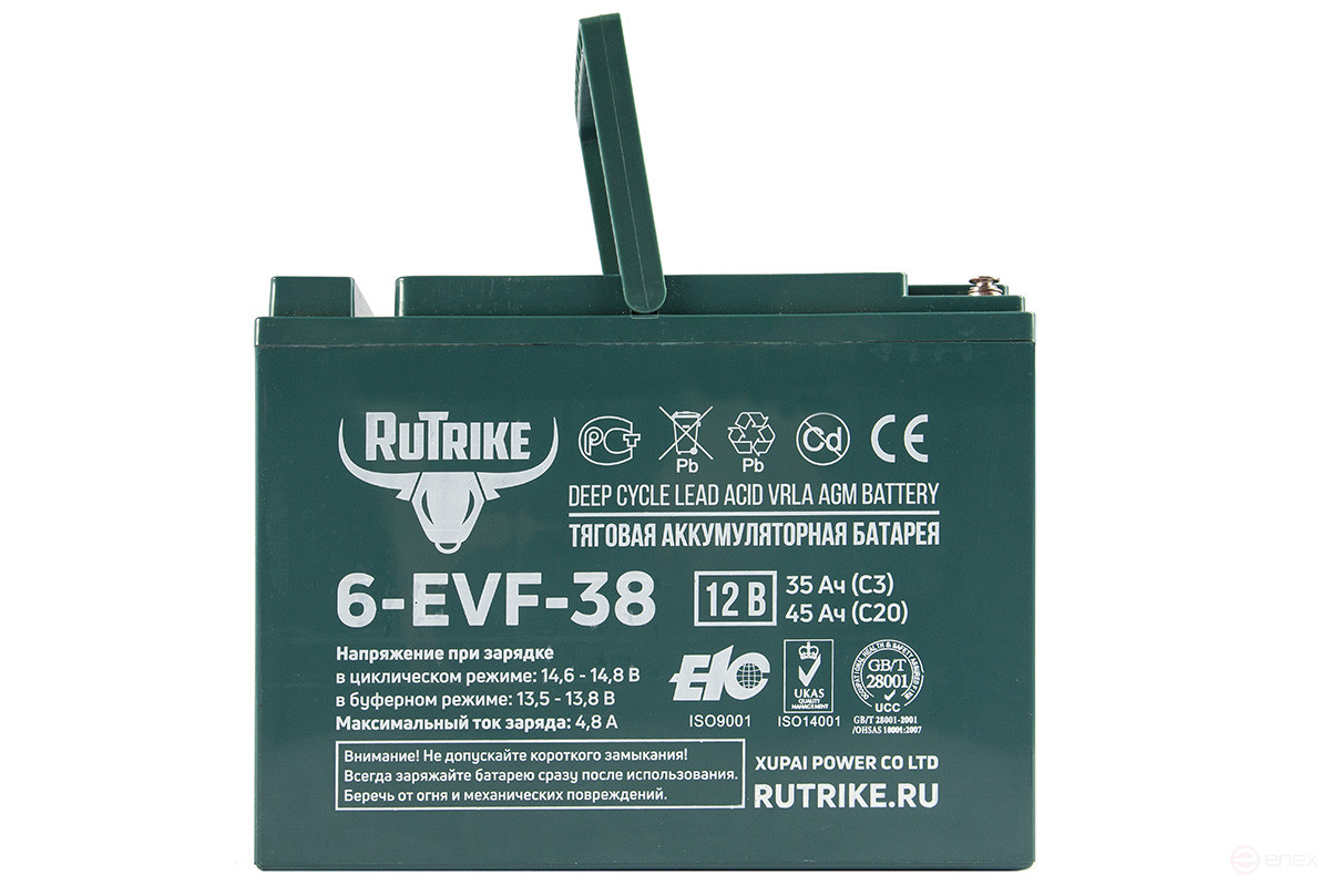Traction battery RuTrike 6-EVF-38 (12V38A/H C3)