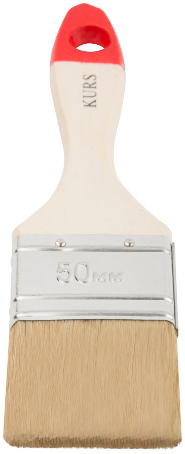 Кисть флейцевая "Оптима", натур. cветлая щетина, деревянная ручка 2" (50 мм)