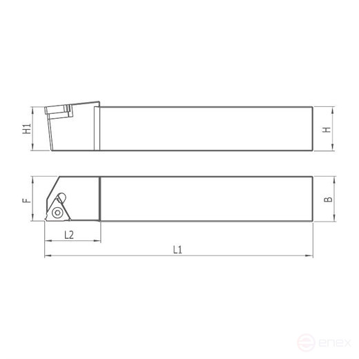 Heikenei Sel Державка для нарезания наружной резьбы, левая, 12x12, EL11