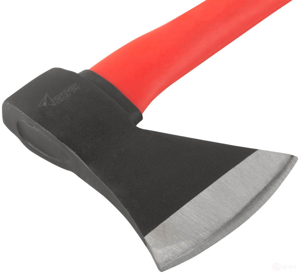 The axe is forged steel, reinforced fiberglass handle 800 gr.