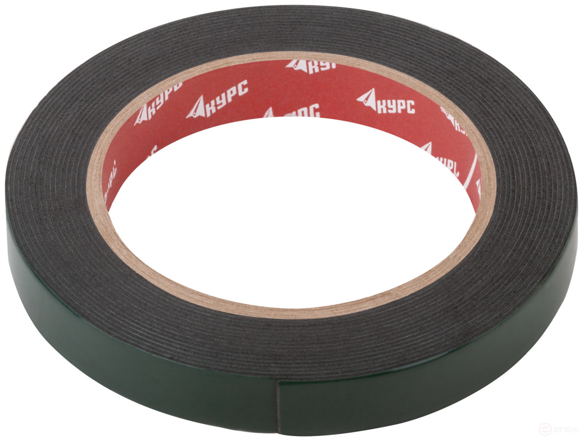 Лента монтажная клейкая на вспененной основе, черная 15 мм х 5 м