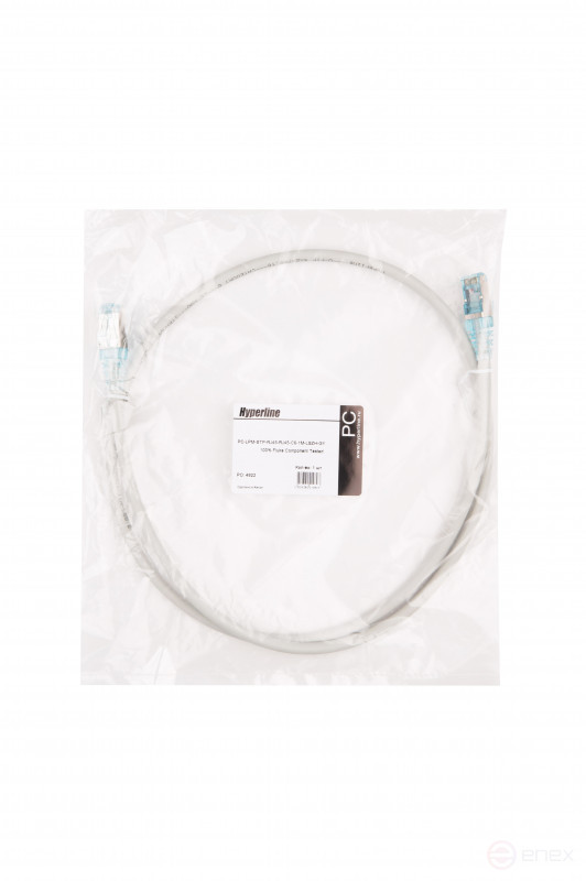 PC-LPM-STP-RJ45-RJ45-C6-1M-LSZH-GY Patch Cord F/UTP, Shielded, Cat.6 (100% Fluke Component Tested), LSZH, 1m, Grey