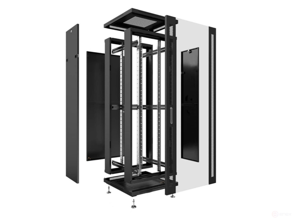 Telecommunication cabinet Ripo 186010PM/B 19" outdoor 18U 600x1000 black door perf.
