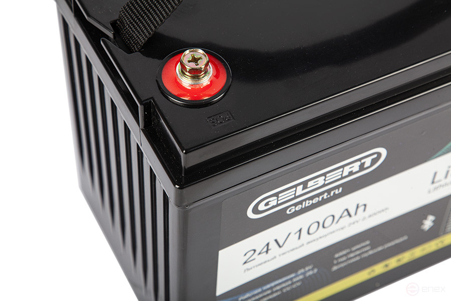 Gelbert LiFePO4 Lithium Traction Battery (24V/100Ah/120A/2,400Wh) Bluetooth