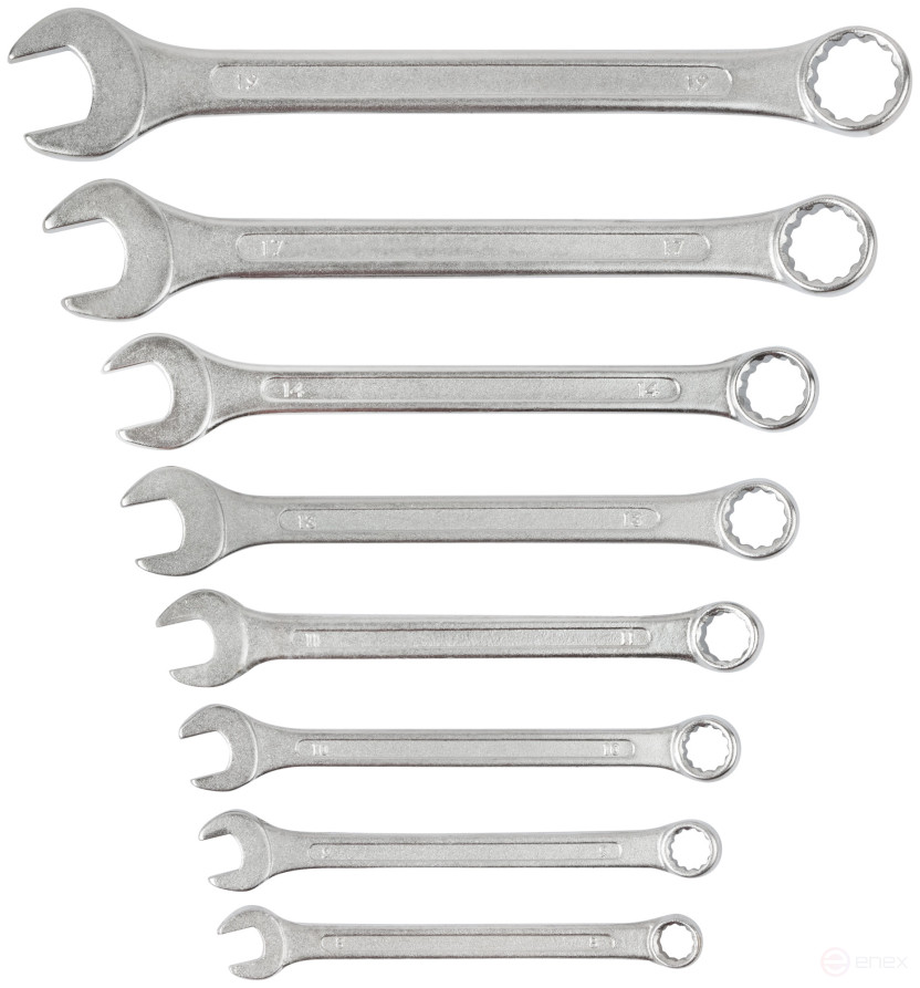 Ключи комбинированные в пластиковом держателе Хард, набор 8 шт. (8-19 мм)