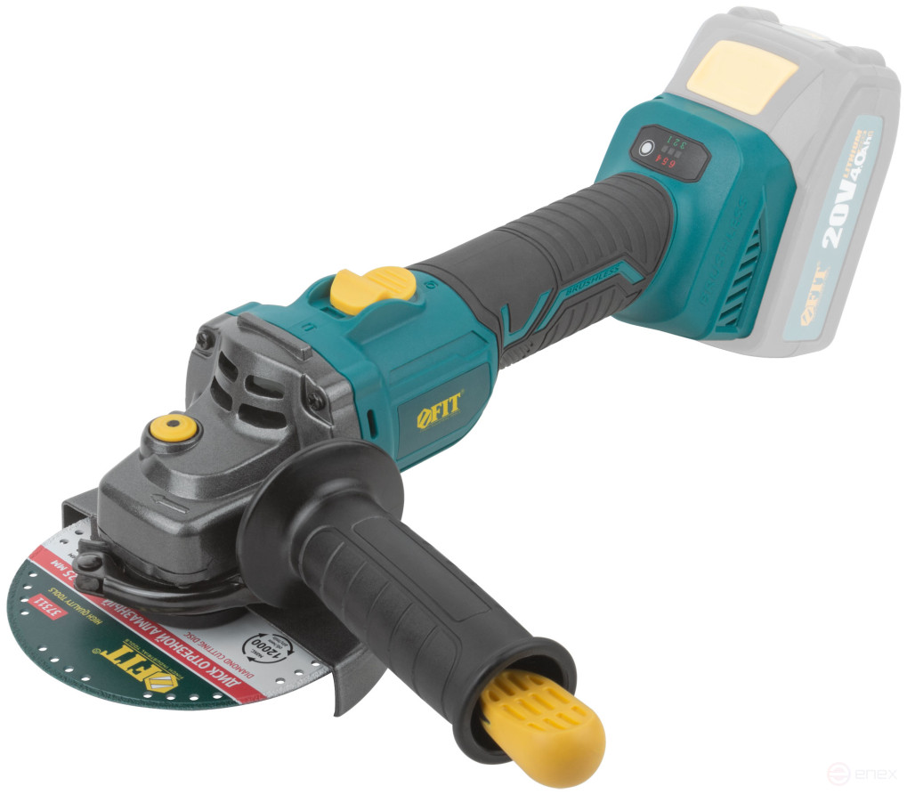 Angle grinder acc. 20 V; 3000-8500 rpm; ClC 125 mm; 1.6 kg; adjustableRPM; brushless, without battery; box.