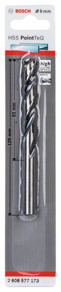 Спиральное сверло из быстрорежущей стали HSS PointTeQ 9,0 мм, 2608577173